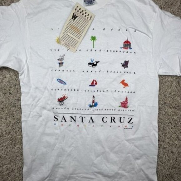 VINTAGE Santa Cruz Expressions T-Shirt Luke A Tuke Beach Men's Size Medium 1991 - Picture 1 of 9
